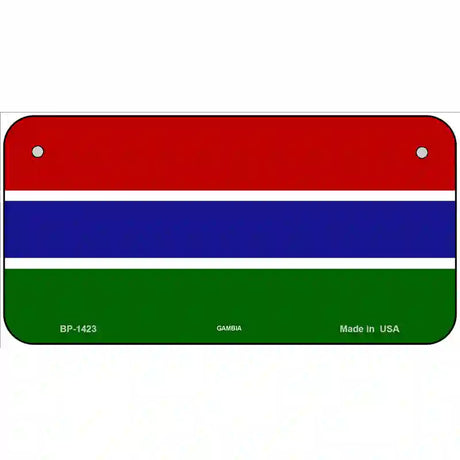 Gambia Flag Metal Novelty License Plate 6" x 3" (BP)