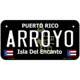 Arroyo Puerto Rico Black Novelty Metal License Plate 6" x 3" (BP)