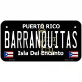 Barranquitas Puerto Rico Black Novelty Metal License Plate 6" x 3" (BP)