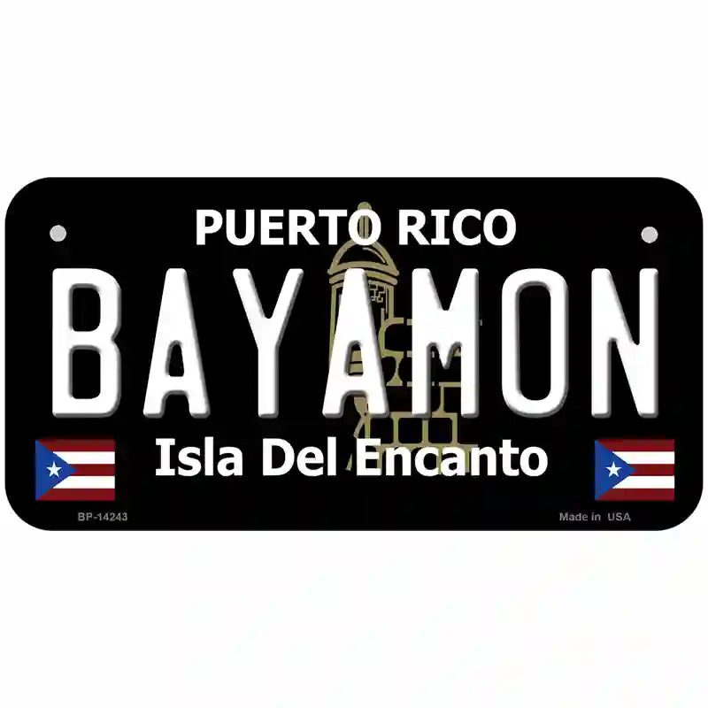 Bayamon Puerto Rico Black Novelty Metal License Plate 6" x 3" (BP)