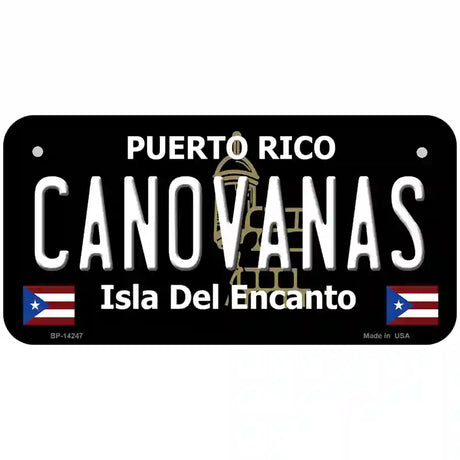 Canovanas Puerto Rico Black Novelty Metal License Plate 6" x 3" (BP)