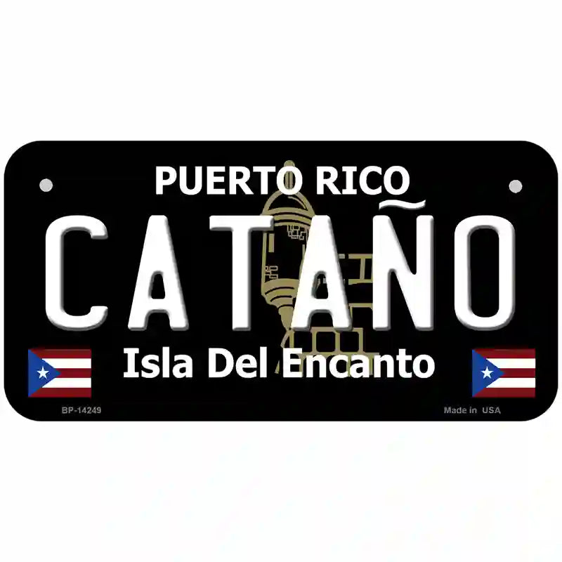 Catano Puerto Rico Black Novelty Metal License Plate 6" x 3" (BP)