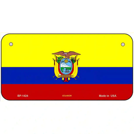 Ecuador Flag Metal Novelty License Plate 6" x 3" (BP)