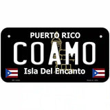 Coamo Puerto Rico Black Novelty Metal License Plate 6" x 3" (BP)