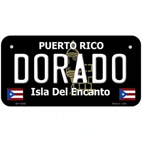 Dorado Puerto Rico Black Novelty Metal License Plate 6" x 3" (BP)