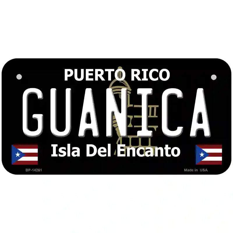 Guanica Puerto Rico Black Novelty Metal License Plate 6" x 3" (BP)