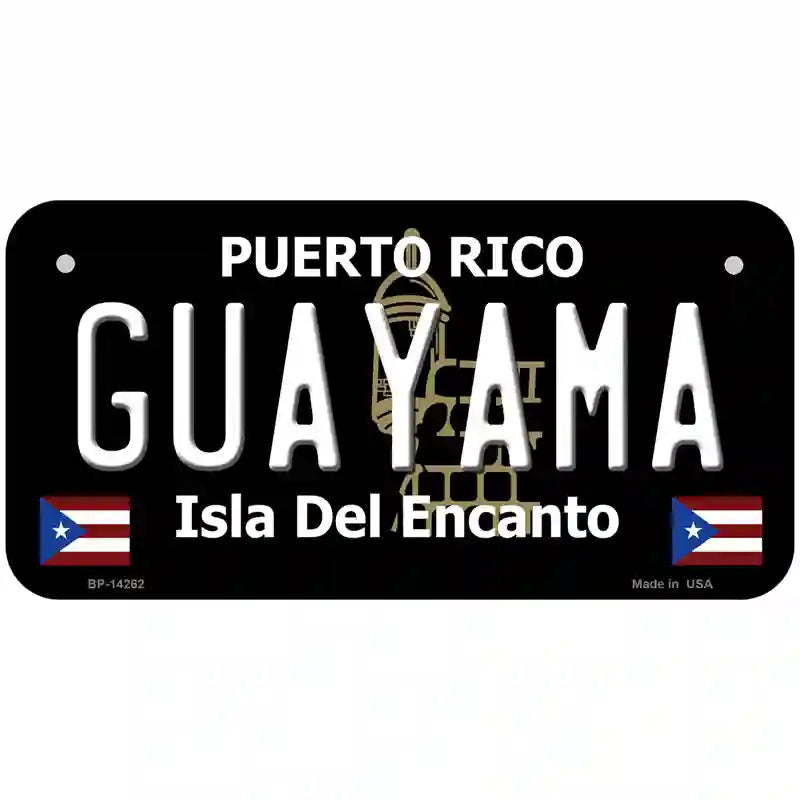 Guayama Puerto Rico Black Novelty Metal License Plate 6" x 3" (BP)