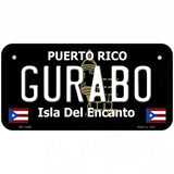 Gurabo Puerto Rico Black Novelty Metal License Plate 6" x 3" (BP)