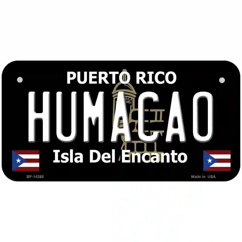 Humacao Puerto Rico Black Novelty Metal License Plate 6" x 3" (BP)