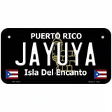 Jayuya Puerto Rico Black Novelty Metal License Plate 6" x 3" (BP)