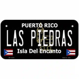 Las Piedras Puerto Rico Black Novelty Metal License Plate 6" x 3" (BP)