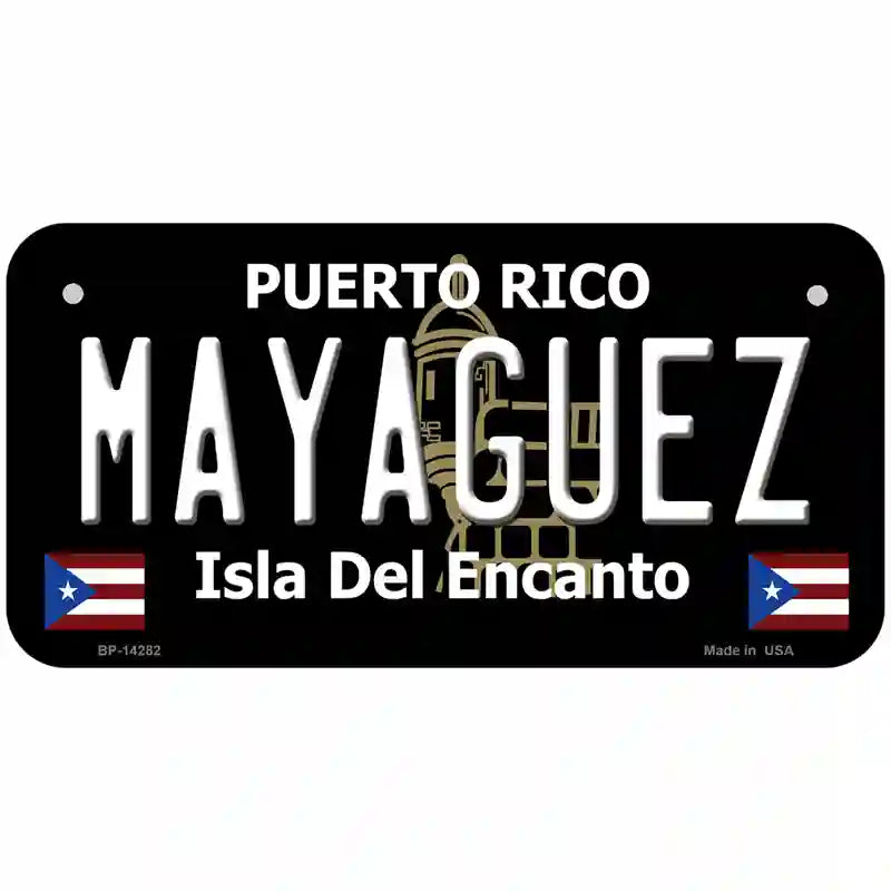 Mayaguez Puerto Rico Black Novelty Metal License Plate 6" x 3" (BP)