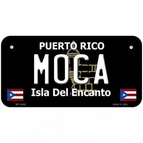 Moca Puerto Rico Black Novelty Metal License Plate 6" x 3" (BP)