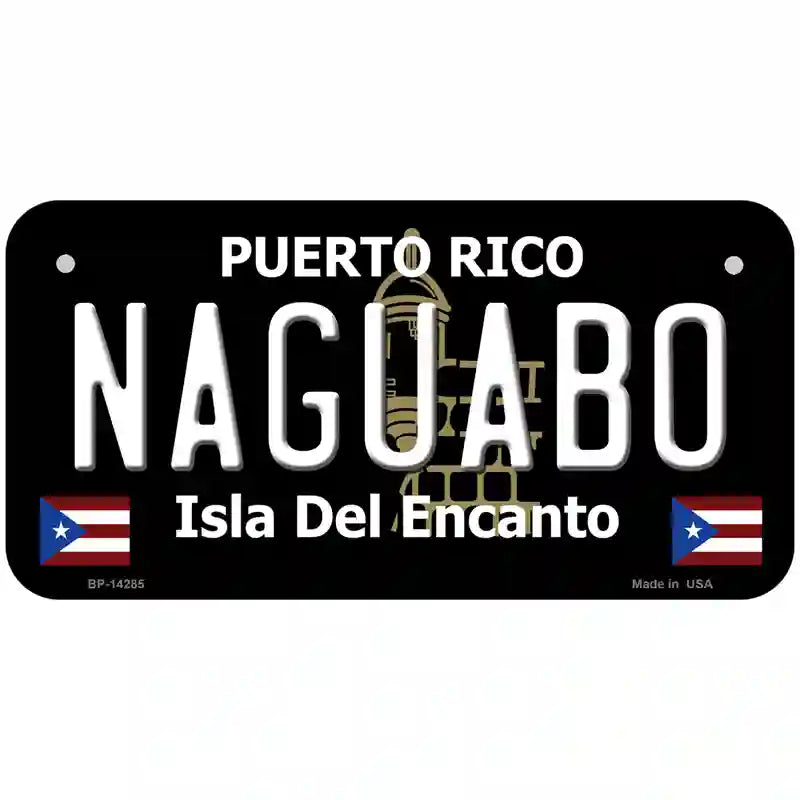 Naguabo Puerto Rico Black Novelty Metal License Plate 6" x 3" (BP)