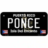 Ponce Puerto Rico Black Novelty Metal License Plate 6" x 3" (BP)