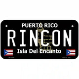 Rincon Puerto Rico Black Novelty Metal License Plate 6" x 3" (BP)