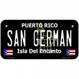 San German Puerto Rico Black Novelty Metal License Plate 6" x 3" (BP)