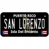 San Lorenzo Puerto Rico Black Novelty Metal License Plate 6" x 3" (BP)