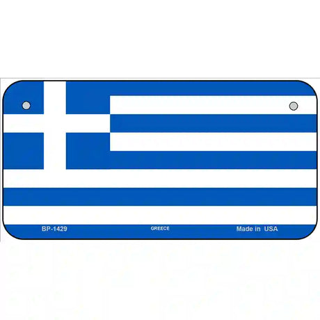 Greece Flag Metal Novelty License Plate 6" x 3" (BP)