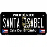 Santa Isabel Puerto Rico Black Novelty Metal License Plate 6" x 3" (BP)