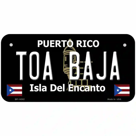 Toa Baja Puerto Rico Black Novelty Metal License Plate 6" x 3" (BP)