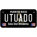 Utuado Puerto Rico Black Novelty Metal License Plate 6" x 3" (BP)