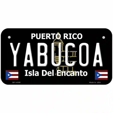 Yabucoa Puerto Rico Black Novelty Metal License Plate 6" x 3" (BP)