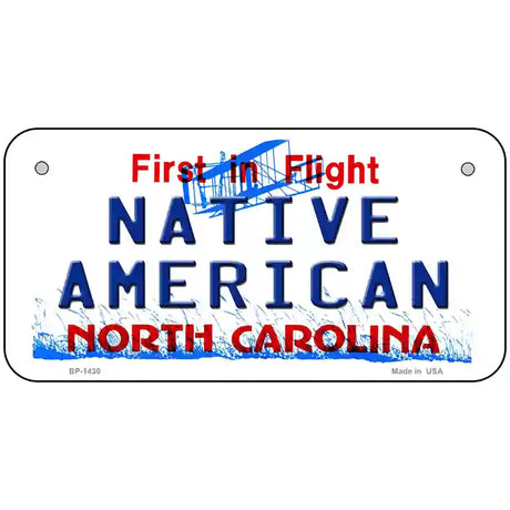 North Carolina Native American Metal Novelty License Plate 6" x 3" (BP)