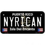 Nyrican Puerto Rico Black Novelty Metal License Plate 6" x 3" (BP)