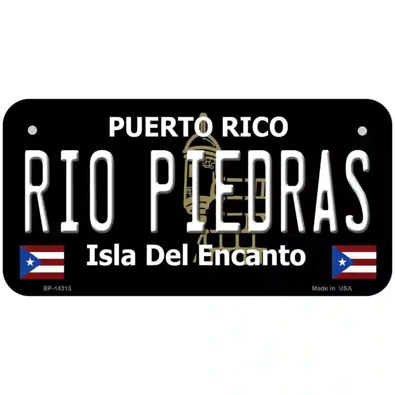 Rio Piedras Puerto Rico Black Novelty Metal License Plate 6" x 3" (BP)