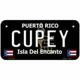 Cupey Puerto Rico Black Novelty Metal License Plate 6" x 3" (BP)