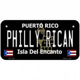 Philly Rican Puerto Rico Black Novelty Metal License Plate 6" x 3" (BP)