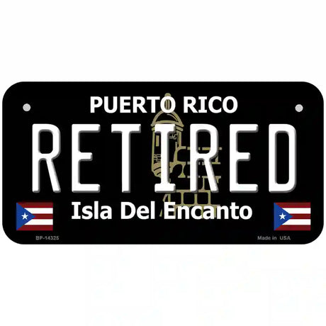 Retired Puerto Rico Black Novelty Metal License Plate 6" x 3" (BP)