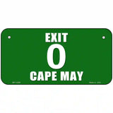 Exit 0 Cape May Novelty Metal License Plate 6" x 3" (BP)