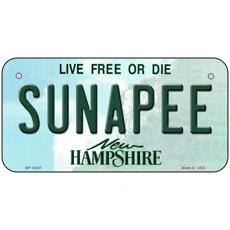 Sunapee New Hampshire Novelty Metal License Plate 6" x 3" (BP)