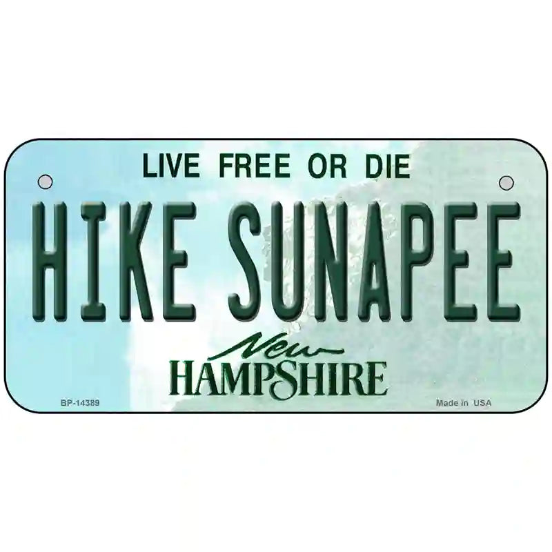 Hike Sunapee New Hampshire Novelty Metal License Plate 6" x 3" (BP)