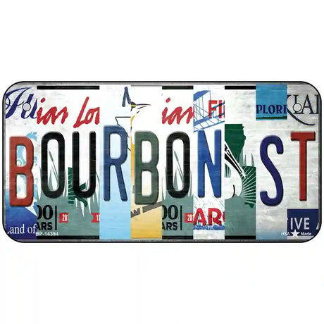 Bourbon St License Plate Art Novelty Metal License Plate 6" x 3" (BP)