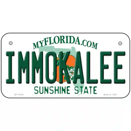 Immokalee Florida Novelty Metal License Plate 6" x 3" (BP)