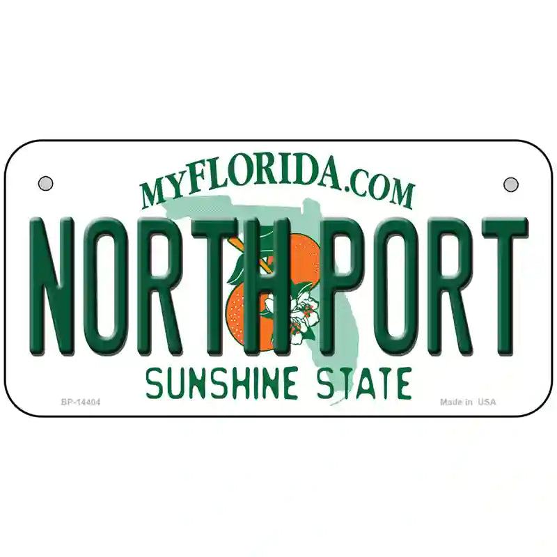 North Port Florida Novelty Metal License Plate 6" x 3" (BP)