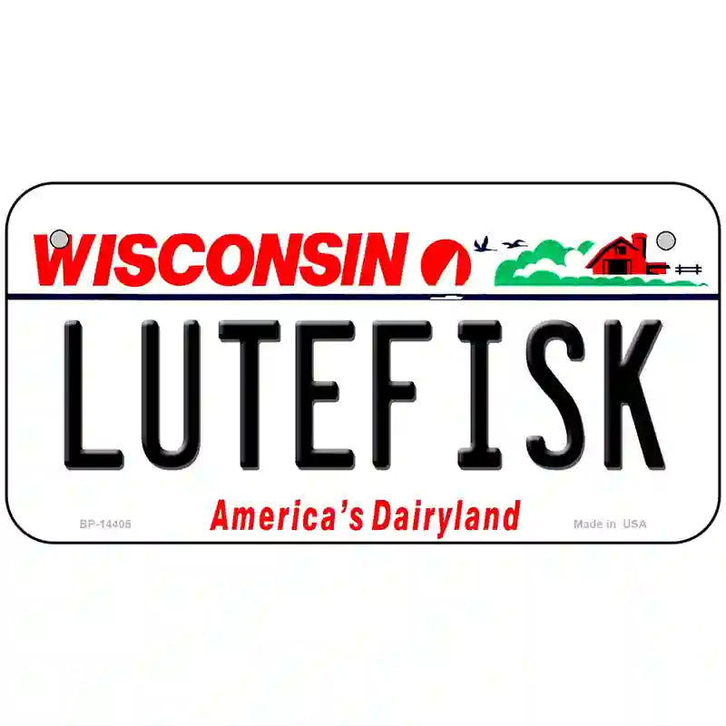 Lutefisk Wisconsin Novelty Metal License Plate 6" x 3" (BP)