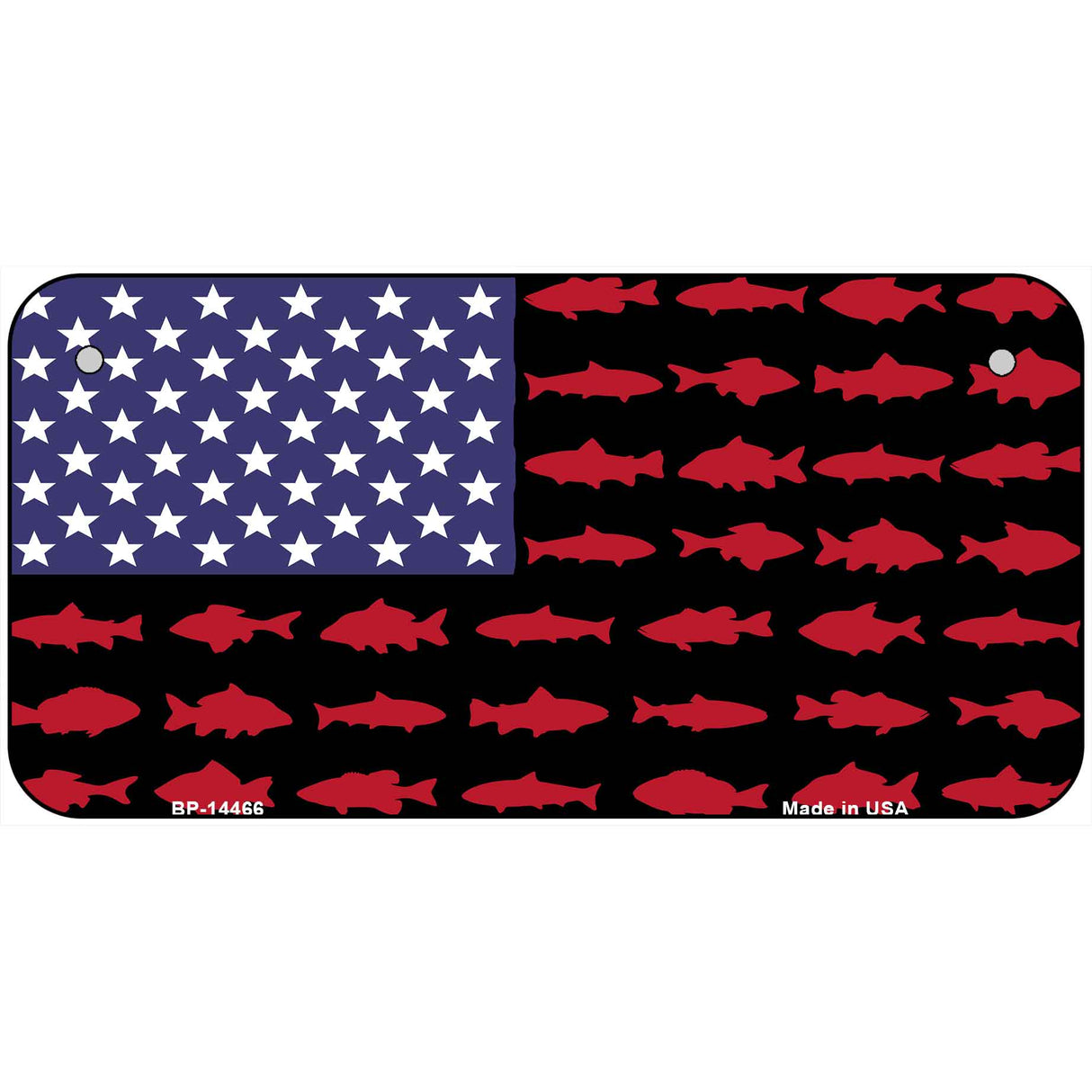 Fishermans American Flag Novelty Metal License Plate LP-14466