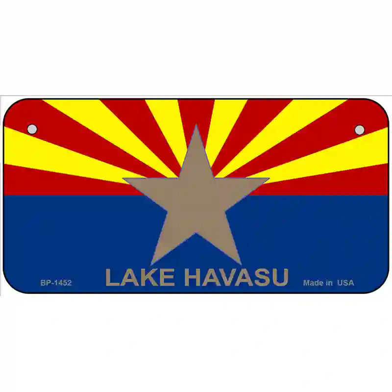 Lake Havasu Arizona State Flag Metal Novelty License Plate 6" x 3" (BP)