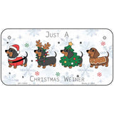 Just a Christmas Weiner Novelty Metal License Plate LP-14552