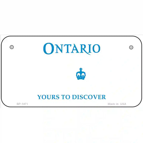 Ontario Canada Novelty Metal License Plate 6" x 3" (BP)