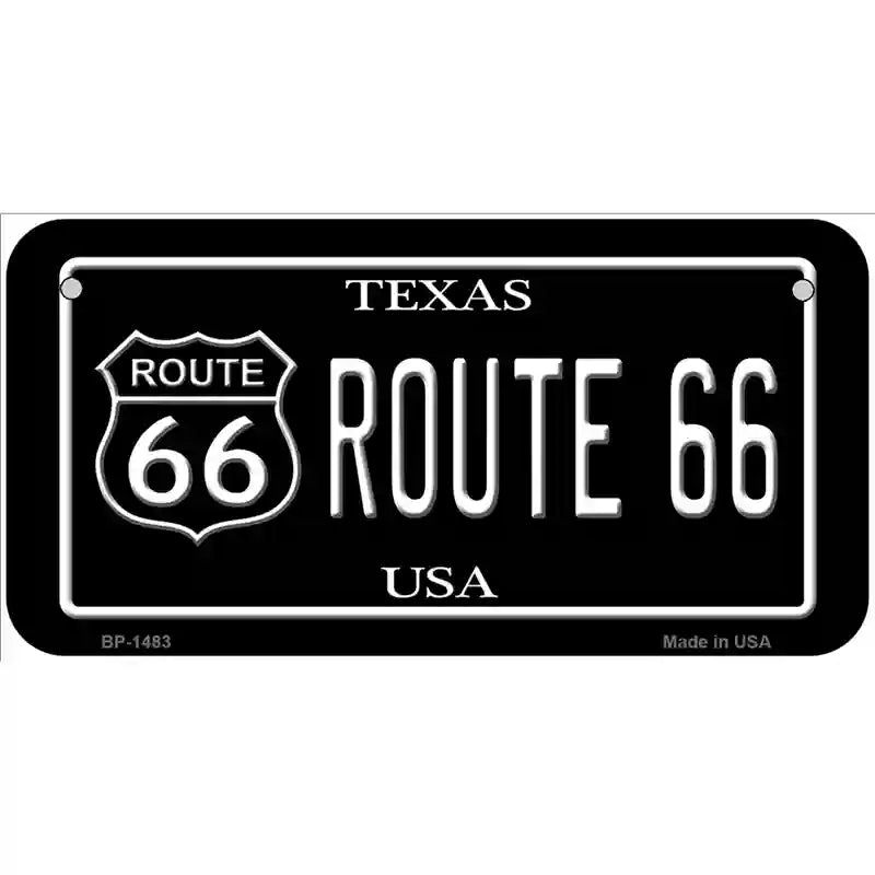 Route 66 Texas Metal Novelty License Plate 6" x 3" (BP)