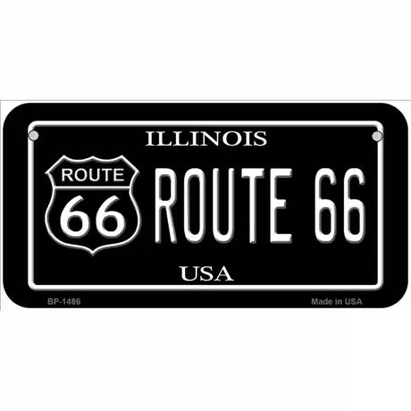 Route 66 Illinois Metal Novelty License Plate 6" x 3" (BP)