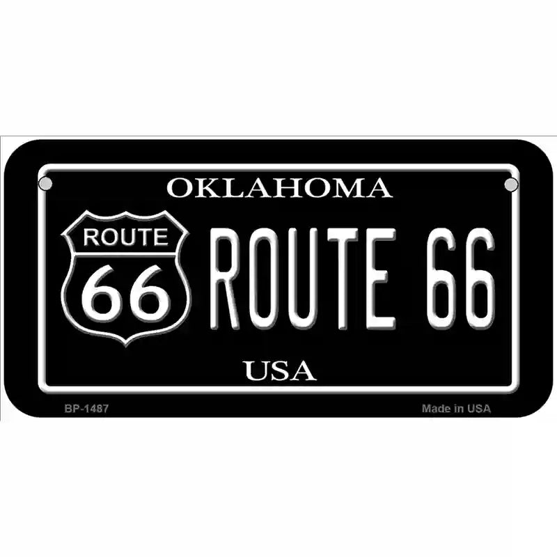 Route 66 Oklahoma Metal Novelty License Plate 6" x 3" (BP)