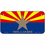 Williams Arizona Flag Metal Novelty License Plate 6" x 3" (BP)