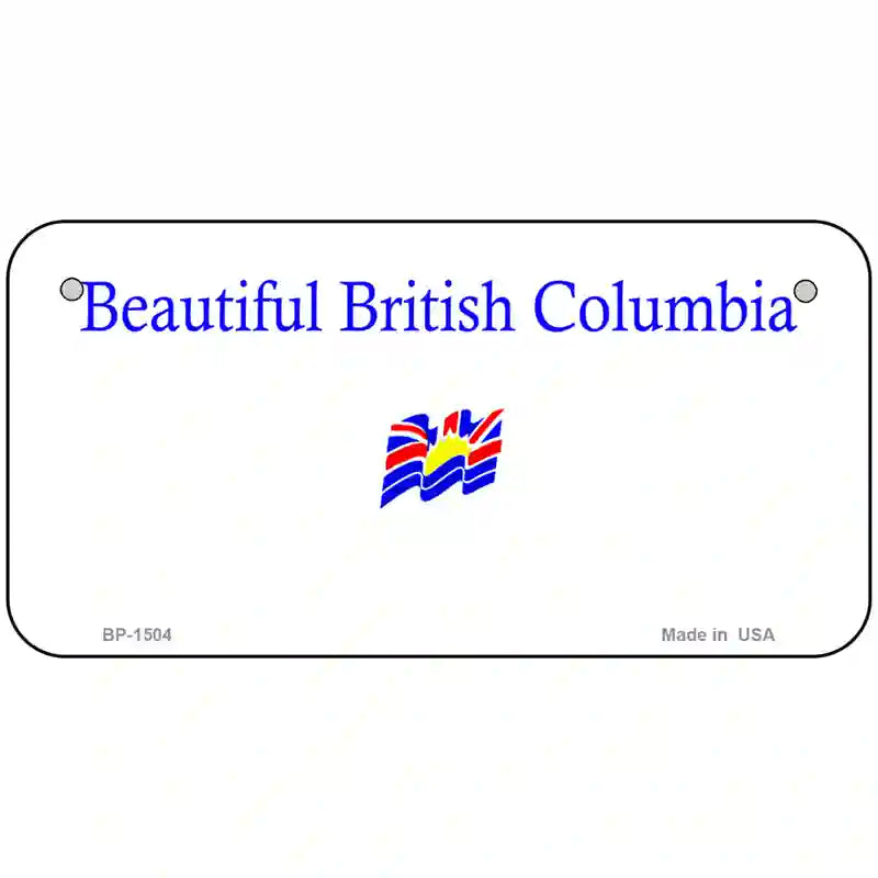 British Columbia Novelty Metal License Plate 6" x 3" (BP)