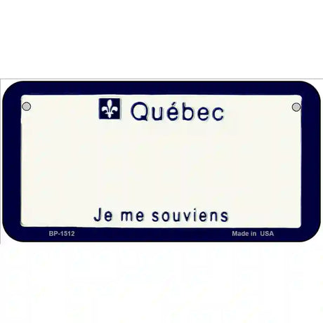 Quebec Novelty Metal License Plate 6" x 3" (BP)